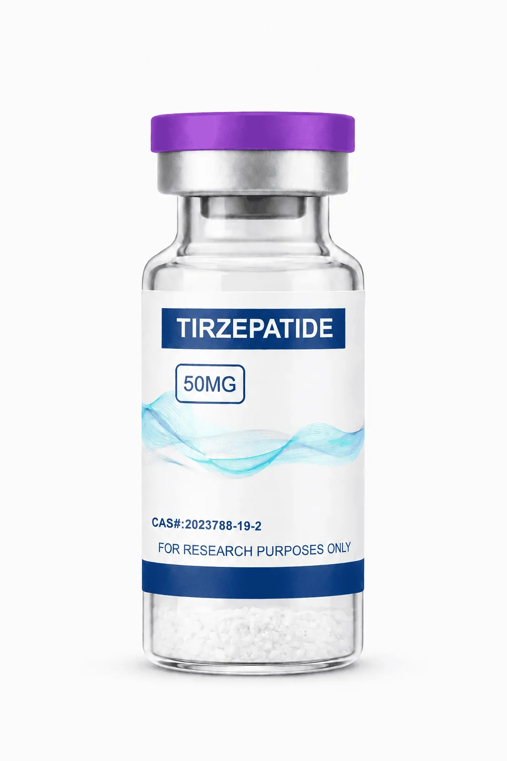 TIRZEPATIDE 50MG research peptide vial – Research Peptides Canada, NexPept. For laboratory research use only.